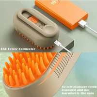 Cat Dog Pet Spray Massage Brush One Button Steam Spray Folding Rotatable Floating Hair Bath Hair Removal Brush Comb