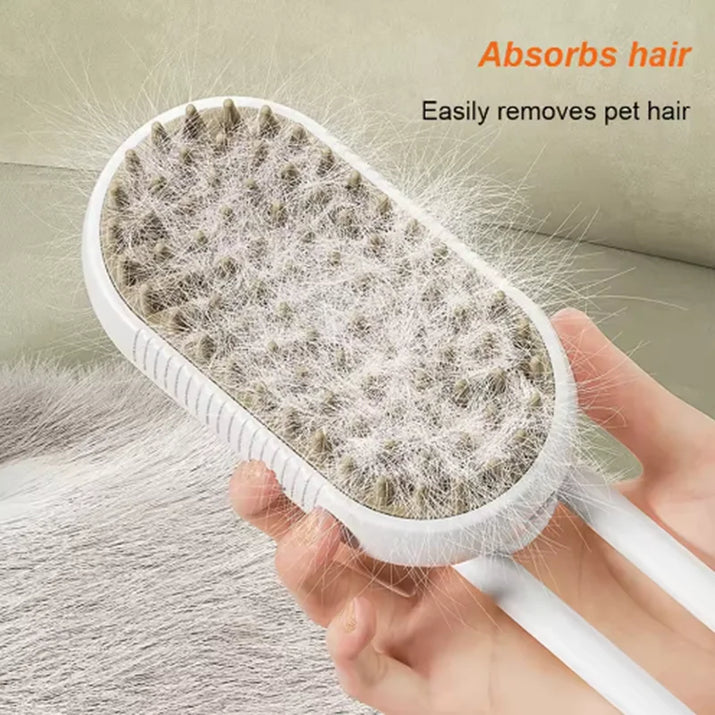 Cat Dog Pet Spray Massage Brush One Button Steam Spray Folding Rotatable Floating Hair Bath Hair Removal Brush Comb