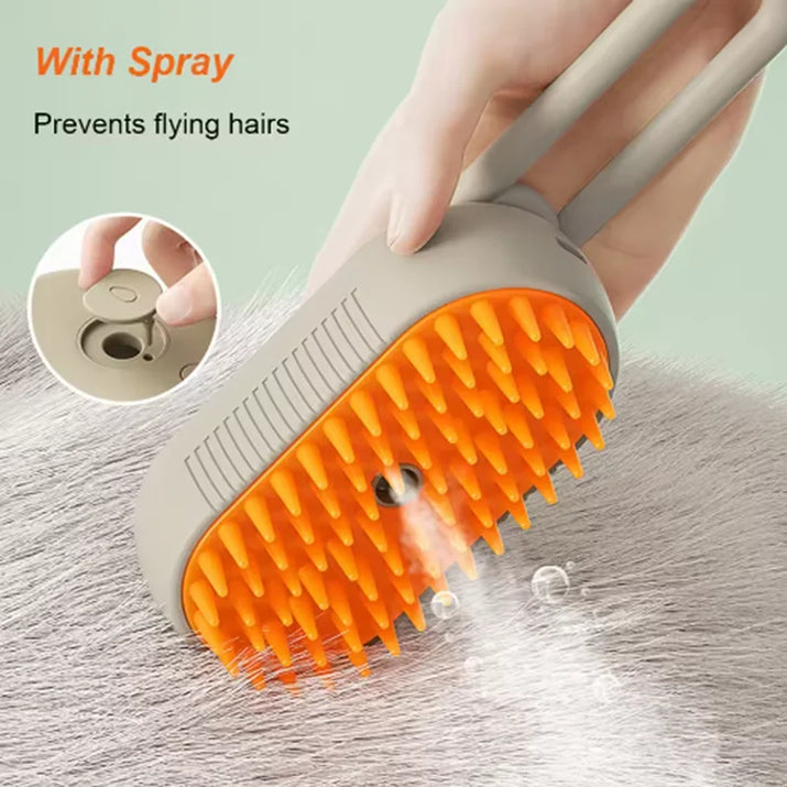 Cat Dog Pet Spray Massage Brush One Button Steam Spray Folding Rotatable Floating Hair Bath Hair Removal Brush Comb