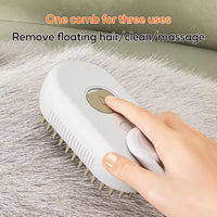 Cat Dog Pet Spray Massage Brush One Button Steam Spray Folding Rotatable Floating Hair Bath Hair Removal Brush Comb