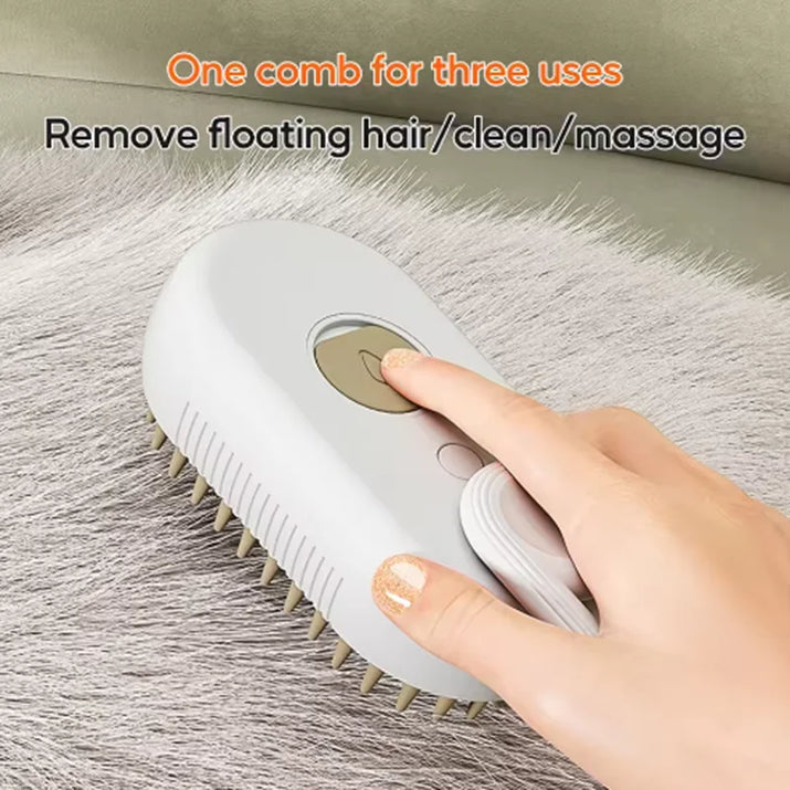 Cat Dog Pet Spray Massage Brush One Button Steam Spray Folding Rotatable Floating Hair Bath Hair Removal Brush Comb